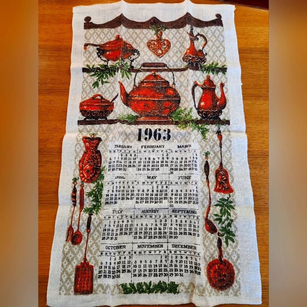 1963 Original Calendar Towel